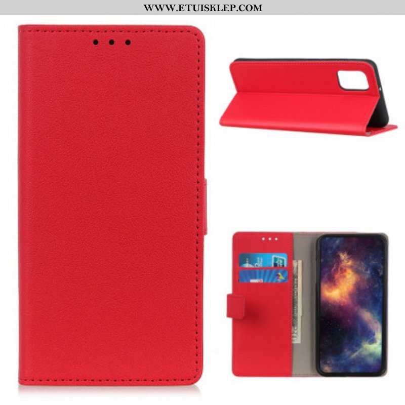 Etui Folio do Poco M3 Prosty Efekt Błyszczącej Skóry